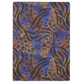 豪華なヒョウとゼブラのプリントパターン クリップボード (裏面)