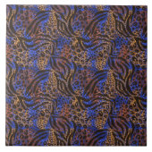 豪華なヒョウとゼブラのプリントパターン タイル (正面)