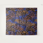 豪華なヒョウとゼブラのプリントパターン タペストリー (正面(横))