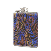 豪華なヒョウとゼブラのプリントパターン フラスク (左)