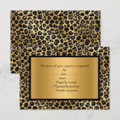 豪華なヒョウ柄の出欠確認カード 出欠カード (正面/裏面)