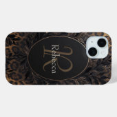 豪華なヒョウ柄の背景と名前 Case-Mate iPhoneケース (裏面 (横))