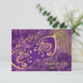 豪華なビクトリアン・マスカレードボール ウェディング・RSVP 出欠カード (スタンド正面)