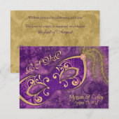 豪華なビクトリアン・マスカレードボール ウェディング・RSVP 出欠カード (正面/裏面)