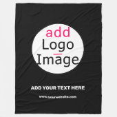 豪華なビジネスシックカスタムなブラックラージ フリースブランケット (正面)