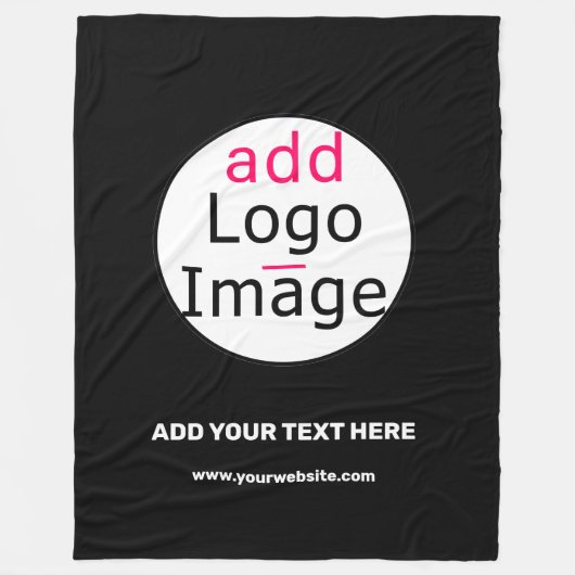 豪華なビジネスシックカスタムなブラックラージ フリースブランケット (正面)