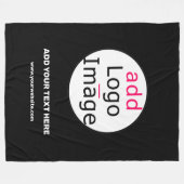 豪華なビジネスシックカスタムなブラックラージ フリースブランケット (正面(横))