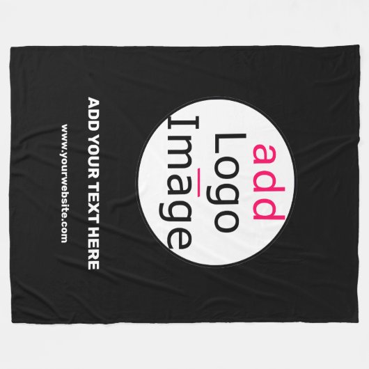 豪華なビジネスシックカスタムなブラックラージ フリースブランケット (正面(横))