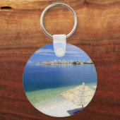 豪華なビーチの眺め キーホルダー (正面)