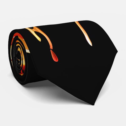 豪華なピザネックタイ – 黒いフードをテーマにしたネクタイ ネクタイ (ロール)