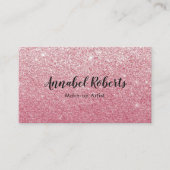 豪華なピンクのグリッターの名刺 名刺 (正面)