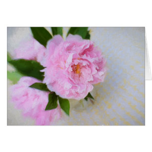豪華なピンクのシャクヤクの絵画