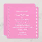 豪華なピンクのチューリップの花結い 招待状 (正面/裏面)