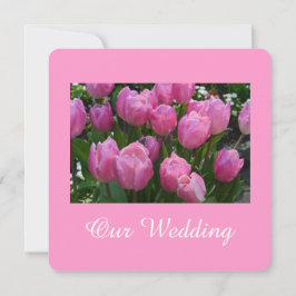 豪華なピンクのチューリップの花結い 招待状