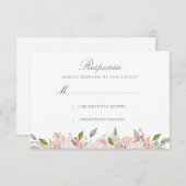 豪華なピンクのバラ結婚ズ 出欠カード (正面/裏面)