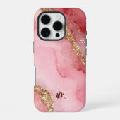 豪華なピンクの大理石の背景 iPhoneケース (裏面)