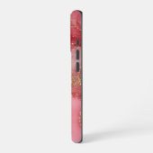 豪華なピンクの大理石の背景 iPhoneケース (左側面)