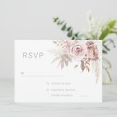 豪華なピンクの花嫁デジタルRSVP 招待状 (スタンド正面)