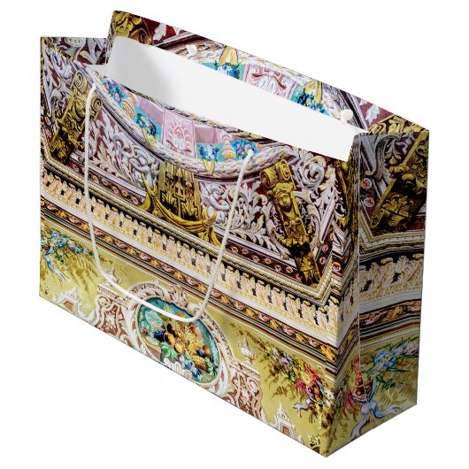 豪華なピンクの金ゴールドの収穫女神 ラージペーパーバッグ (正面アングル)