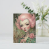 豪華なピンクの髪の女性 ポストカード (スタンド正面)