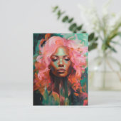 豪華なピンクの髪 ポストカード (スタンド正面)