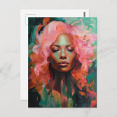 豪華なピンクの髪 ポストカード (正面/裏面)