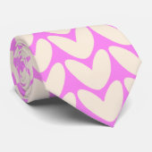 豪華なピンクバレンタインデイタイとハートメンズ ネクタイ (ロール)