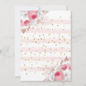 豪華なピンク色のバルーンベビーガールシャワー 招待状 (裏面)