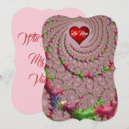 豪華なフィリグリー・ロマンティック・フラクタル・バレンタインデー シーズンカード