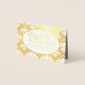 豪華なフォイル写真の折り畳みダマエレガントスクの結婚式 箔カード (正面)