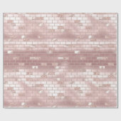 豪華なフラッシュピンクのレンガのプリンセスシャワー ラッピングペーパー (フラット)