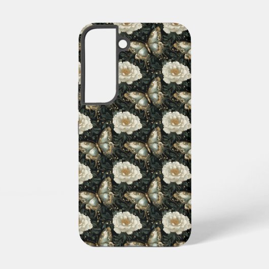 豪華なフローラと蝶のシームレスなパターン SAMSUNG GALAXYケース (裏面)