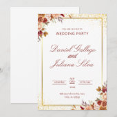 豪華なフローラウェディングパーティー招待状 招待状 (正面/裏面)