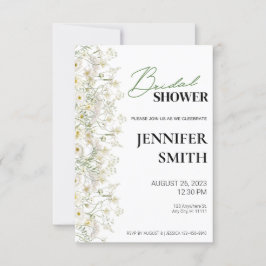 豪華なフローラブライダルシャワー招待 – 離れ Trim 招待状