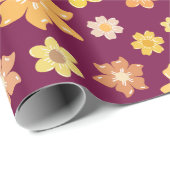 豪華なフローラ秋シームレス感謝贈り物 ラッピングペーパー (ロールコーナー)