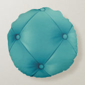 豪華なブラウンレザーのテクスチャ家具 ラウンドクッション (裏面)