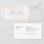 豪華なブラシ仕上げ白い大理石と銀縁ど色 名刺 (正面/裏面)