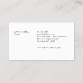 豪華なブラシ仕上げ白い大理石と銀縁ど色 名刺 (裏面)