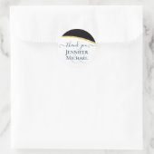 豪華なブラックとゴールドのモダンウェディング ラウンドシール (バッグ)