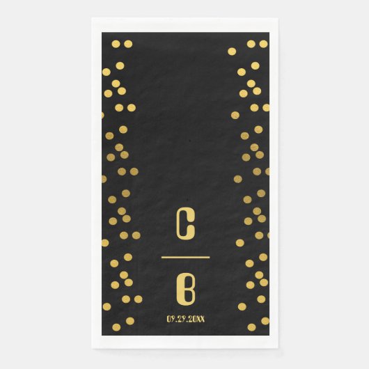 豪華なブラックとゴールドのモノグラム ウェディング (正面)