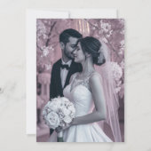 豪華なブラックとゴールドの結婚式招待状 招待状 (裏面)