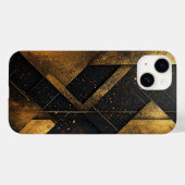 豪華なブラックと金ゴールド抽象芸術幾何学模様 Case-Mate iPhoneケース (裏面 (横))