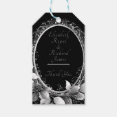 豪華なブラックと金ゴールド結婚のテーマエレガント ギフトタグ (正面)