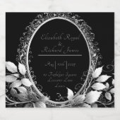 豪華なブラックと金ゴールド結婚のテーマエレガント スパークリングワインラベル (シングルラベル)