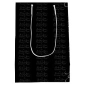 豪華なブラックと金ゴールド結婚のテーマエレガント ミディアムペーパーバッグ (裏面)