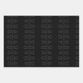 豪華なブラックと金ゴールド結婚のテーマエレガント ラッピングペーパーシート (正面2)