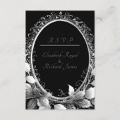 豪華なブラックと金ゴールド結婚のテーマ エンクロージャーカード (正面)