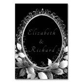 豪華なブラックと金ゴールド結婚のテーマ テーブルナンバー (裏面)