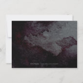 豪華なブラックゴールドのグリッターカリグラフィー受付カード 招待状 (裏面)