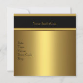 豪華なブラックゴールド30歳のエレガントな誕生日パーティー 招待状 (裏面)